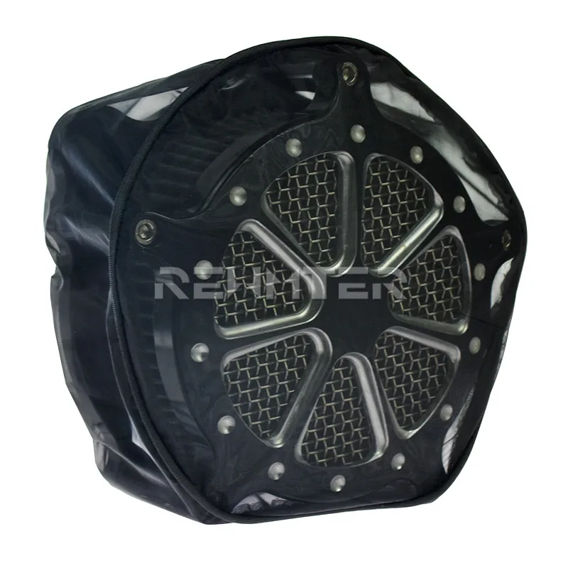 Filtro de aire impermeable para motocicleta, cubierta protectora negra para calcetines de lluvia, para Harley Sportster XL, Dyna, Softail, Touring,