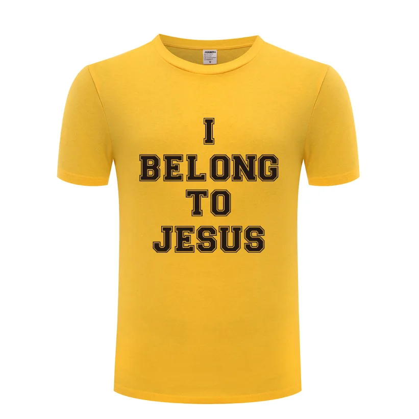 I Belong To Jesus Novelty Funny T Shirts Men Summer Short Sleeve O-Neck Cotton Tshirt Casual Hip Hop Fitness T-Shirt Streetwear