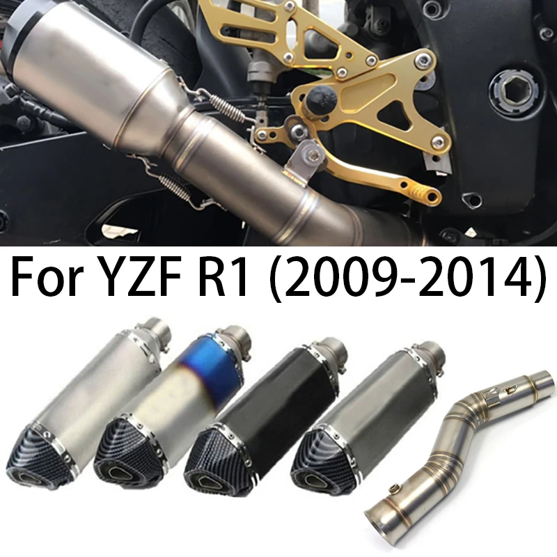 

For Yamaha R1 YZF-R1 MT 03 2009-2014 51mm Motorcycle Exhaust Tailpipe Middle Mid Link Pipe Muffler Tube Muffler Dirt Bike escape