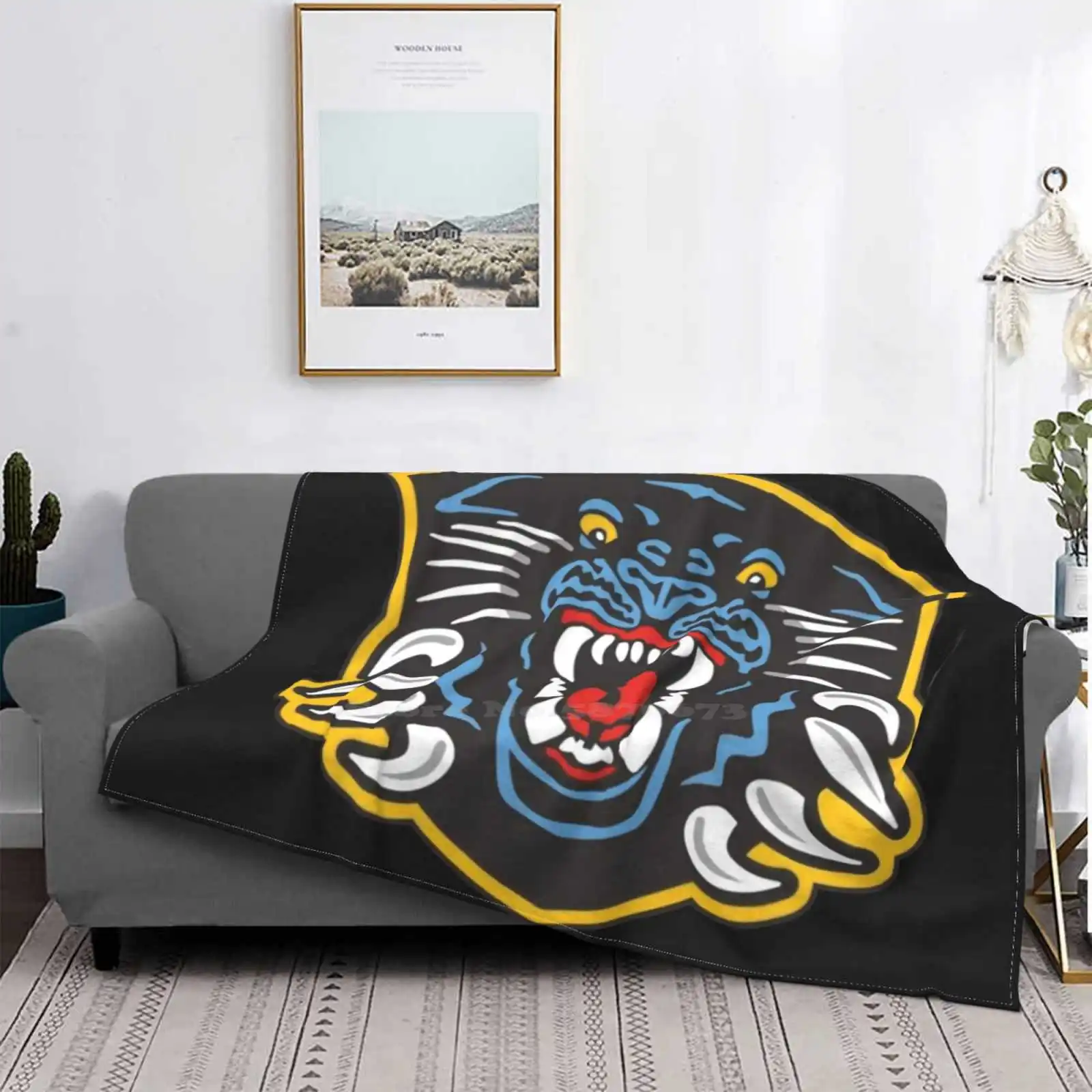 Icon King T Shirt Mask Sticker Super Warm Soft Blankets Throw On Sofa / Bed / Travel Civil War Movie Panther King Wakanda Wakand