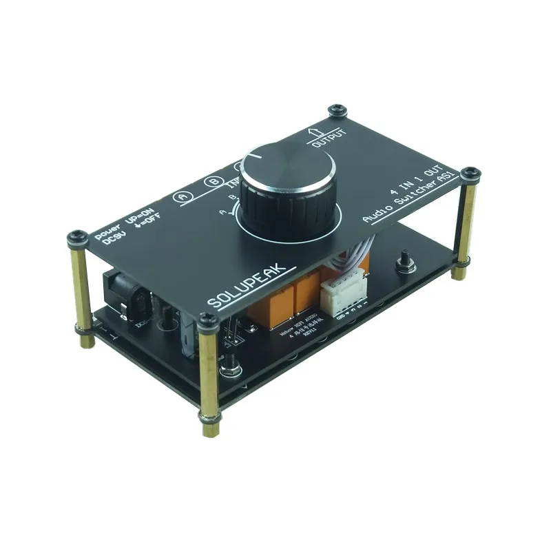 SOLUPEAK AS1 Pengalih Sinyal Audio 4 Input 1 Keluar atau 1 Dalam 4 Keluar Hifi Stereo RCA Switch Splitter Kotak Pemilih untuk Amplifier