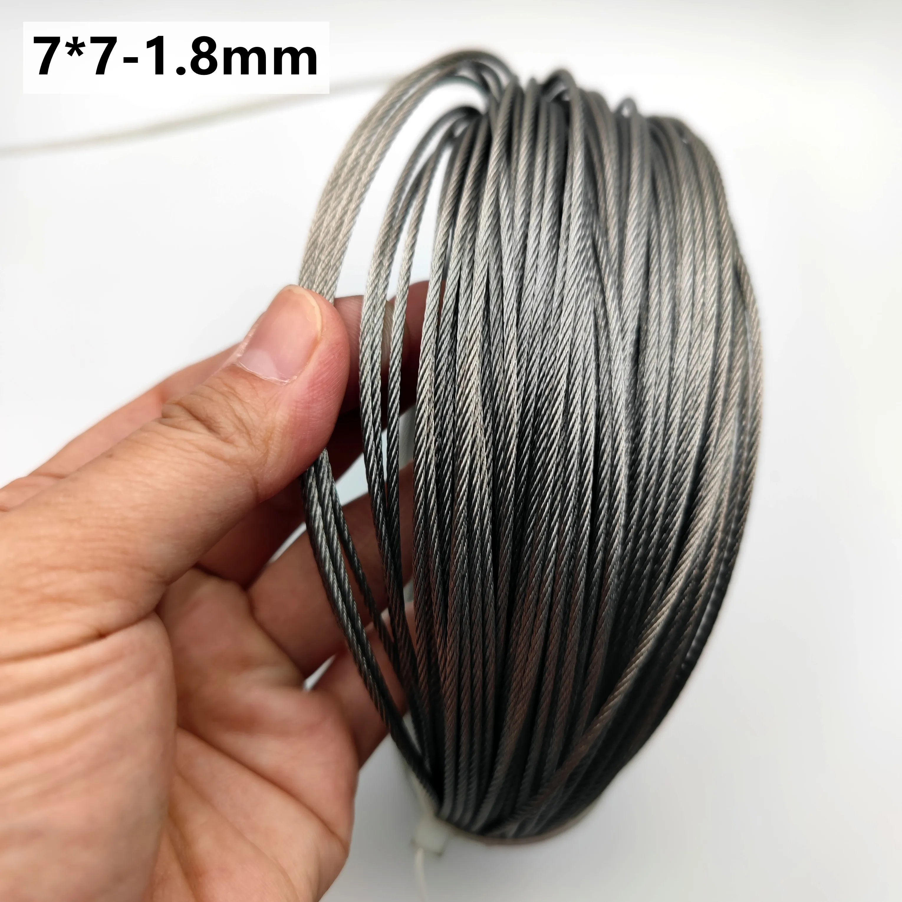 50M/100M 1.8mm Diameter 7X7 Construction 304 Stainless steel Wire rope Alambre Softer Fishing Lifting Cable