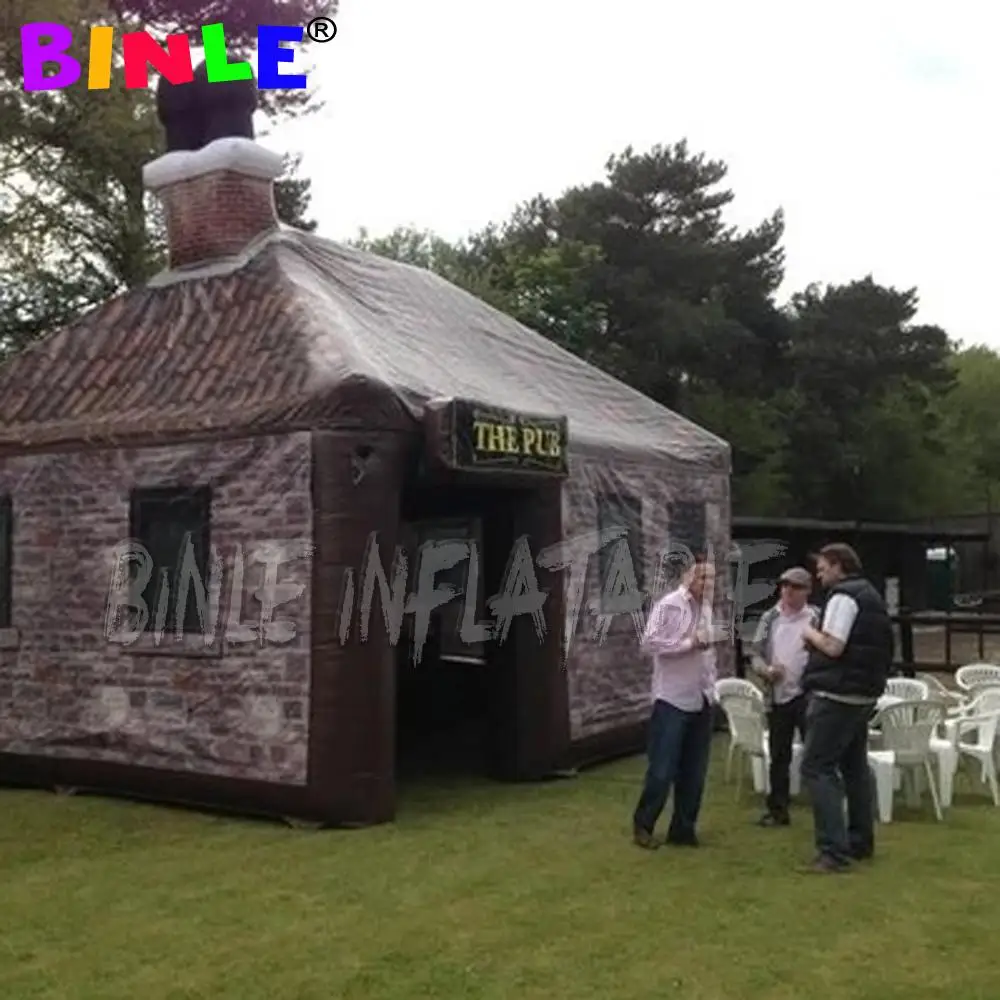 Party rental 5.75x6.3x6.1m mobile inflatable pub bar inflatable irish pub for gathering banquet