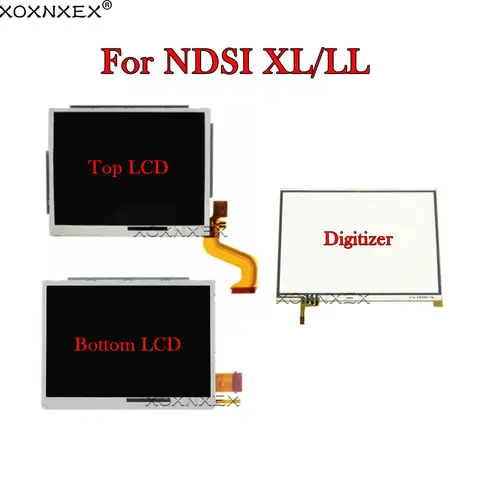 Replacement Top Upper / Lower Bottom LCD Display Screen Touch Screen Digitizer Glass For Nintendo DSi XL NDSi XL NDSI XL Console