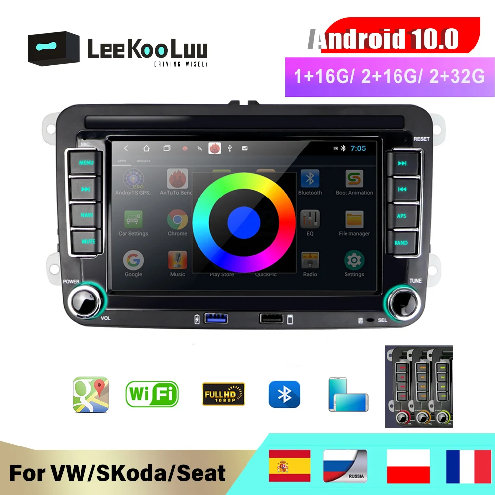 LeeKooLuu Car Multimedia player 2 Din Car Radio Android For VW/Golf/Polo/Tiguan/Passat/b7/b6/SEAT/leon/Skoda/Octavia GPS Stereo