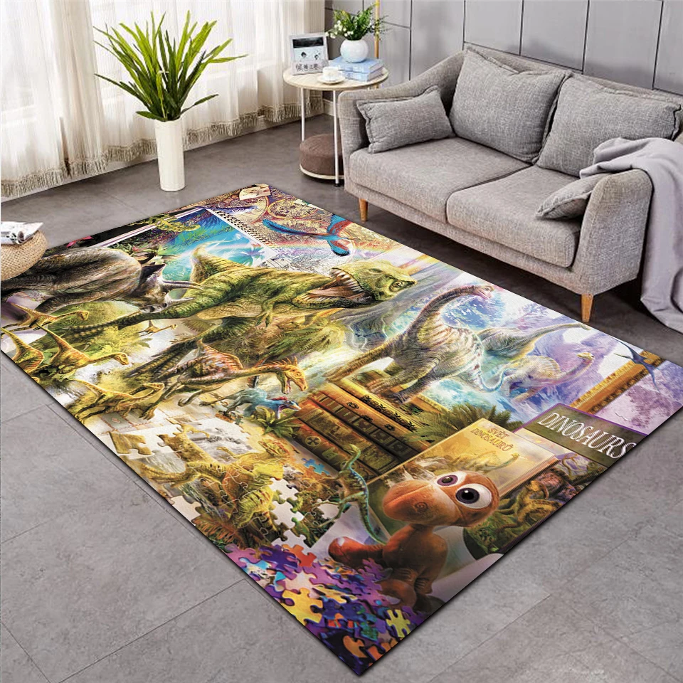 

dinosaur Shaggy Anti-Skid Floor Mat 3D Carpet Non-slip rug Dining Room Living Room Soft Child Bedroom Mat Carpet Home Decor 005