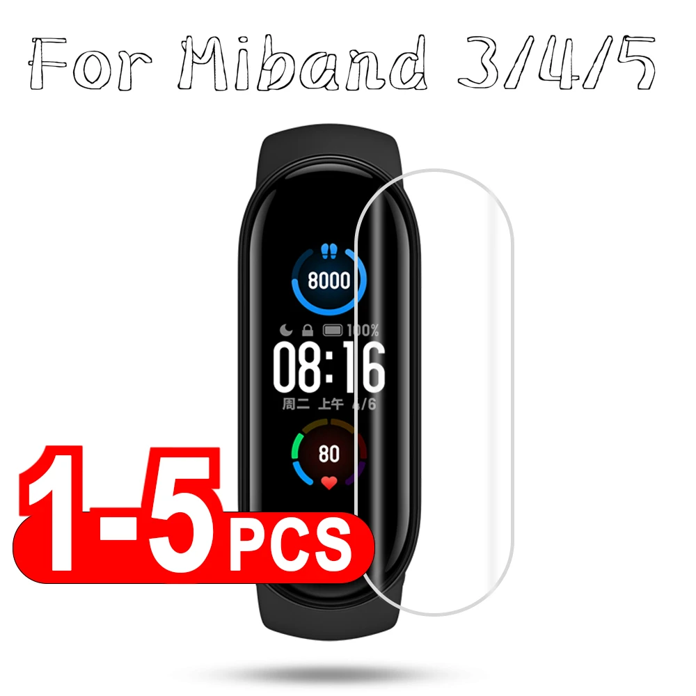 Hydrogel Soft Screen Protectors For Xiaomi Mi Band 6 5 4 3 Protective Film Smart Watch Wristband Xiaomi Miband Accessories