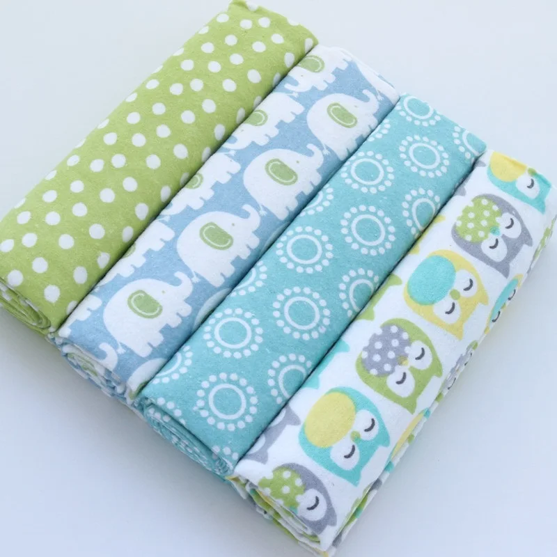 4Pcs/Lot Muslin 100% Cotton Flannel Baby Swaddles Soft Newborns Blankets Baby Blankets Newborn Muslin Diapers Baby Swaddle Wrap