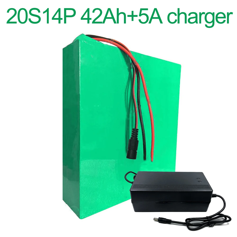 

With 5A charger 72V 42Ah 20S14P 18650 Li-ion Battery electric two Three wheeled motorcycle bicycle ebike 380*270*70mm