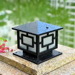 (25x25x25CM)European Decorative Column Light Fence Square Landscape Pillar Door Lamps Outdoor Garden Lighting