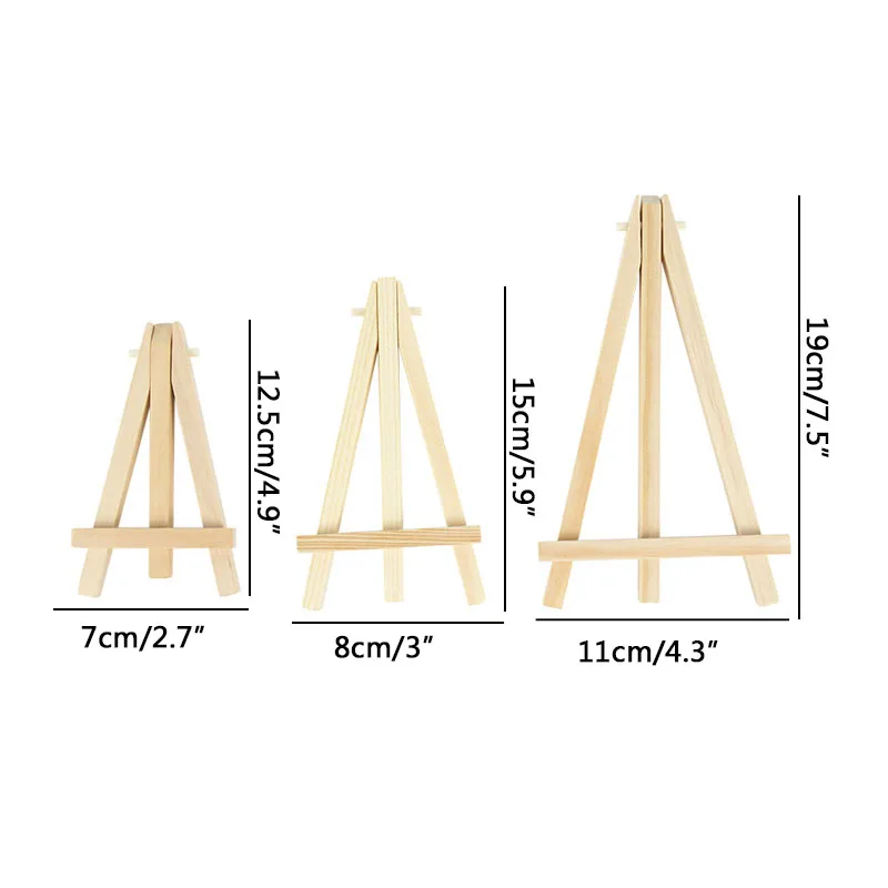 5Pcs Natural Wood Mini Easel Frame Tripod Display Meeting Wedding Table Number Name Card Stand Holder Children Painting Crafts 8