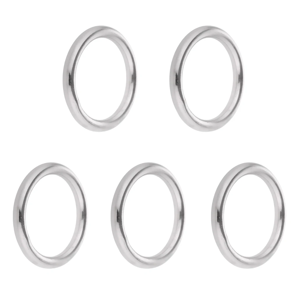 5pcs Polished Welded 304 Stainless Steel Sail Boat O Rings Clip 15/20/25/30/35mm