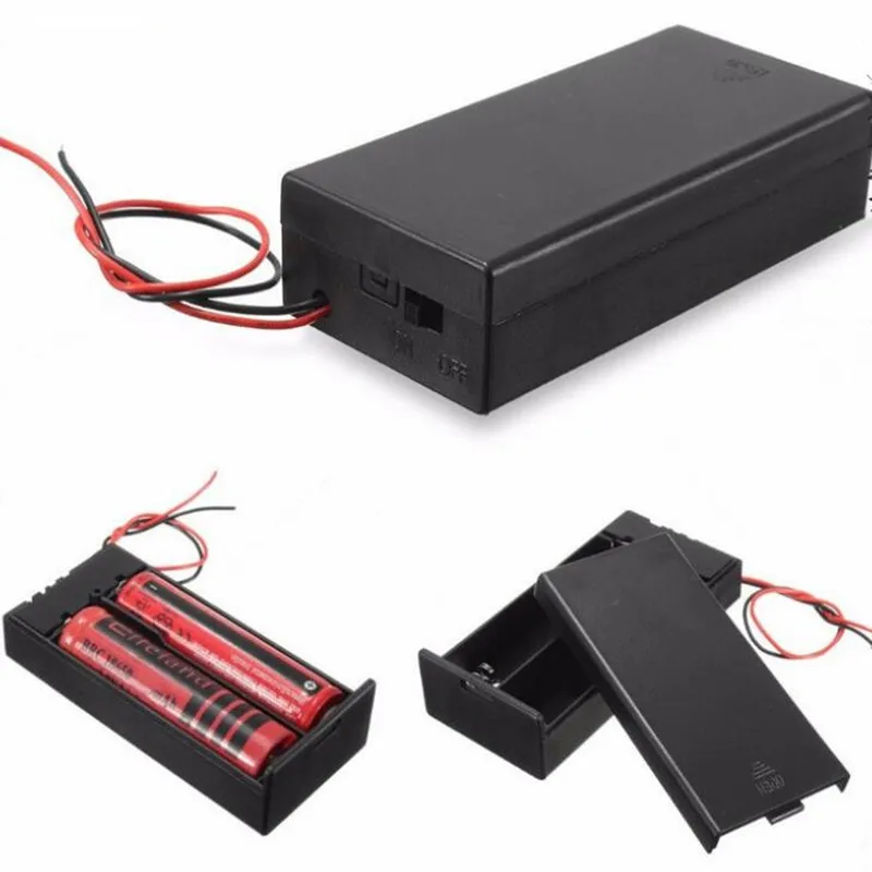 1PC 18650 Battery Storage Case Battery Holder Box 2 Slots x 3.7V for 2x18650 Batteries Holder Container with ON/Off Switch 