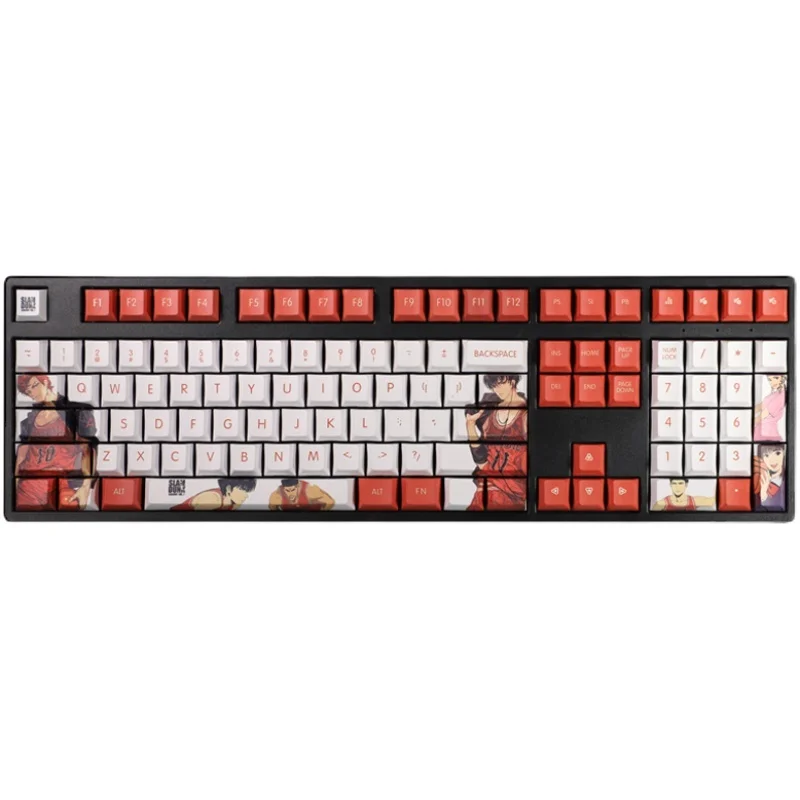 1 Set PBT Dye Sublimasi Keycaps Dua Dimensi Kartun Anime Klasik Basket Key Caps untuk SLAM DUNK Cherry Profile