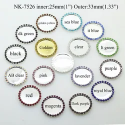 LKERAN 100 sztuk/partia 25mm/1 cal metalowy przycisk Rhinestone butelka Cap taca 16 kolory kryształ DIY Handmade Craft dekoracji Accessorie