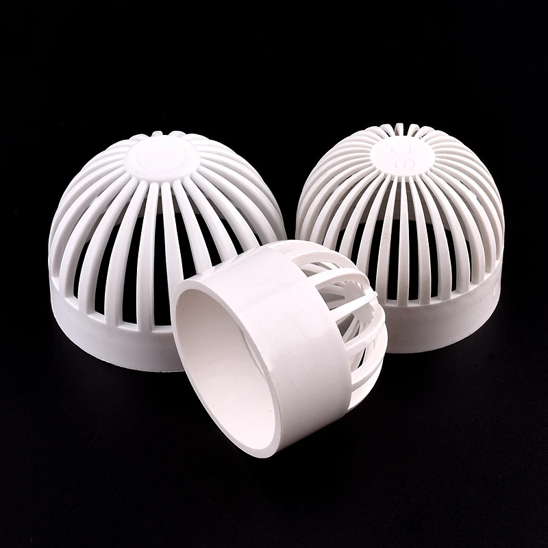 1-3pcs 20-110mm White PVC Breathable Cap Aquarium Tank Permeable Screen Filter Isolation Screen PVC Drain Pipe Pervious Cap