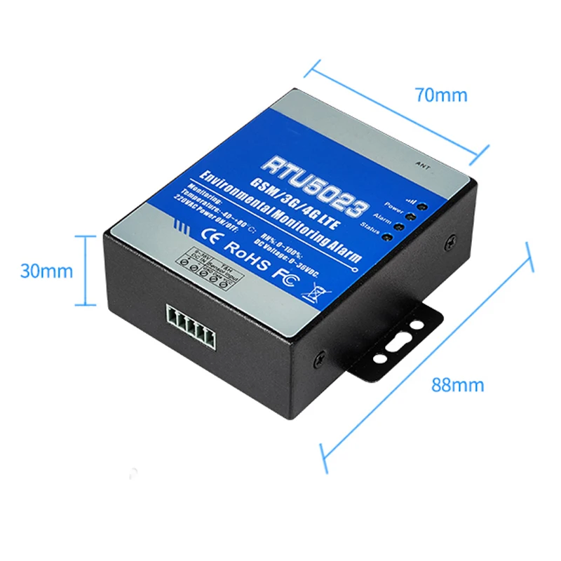 GSM Temperature Humidity Monitoring Alarm Power Failure Remote Monitoring SMS Alarm for Cold Storage Drugstore RTU5023