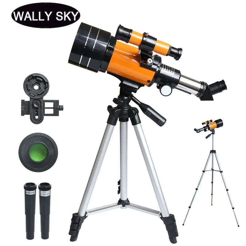 

150X Space Astronomical Telescope Monocular Telescope Moon Observation with Portable Tripod Phone Clip Kids Present Gift