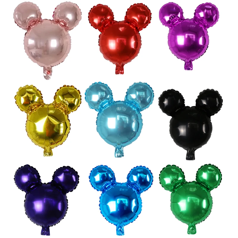 50pcs Mini Mickey Head Aluminum Foil Balloons Kids Inflatable Toys Cartoon Balloon Children Birthday Party Decoration Air Globos