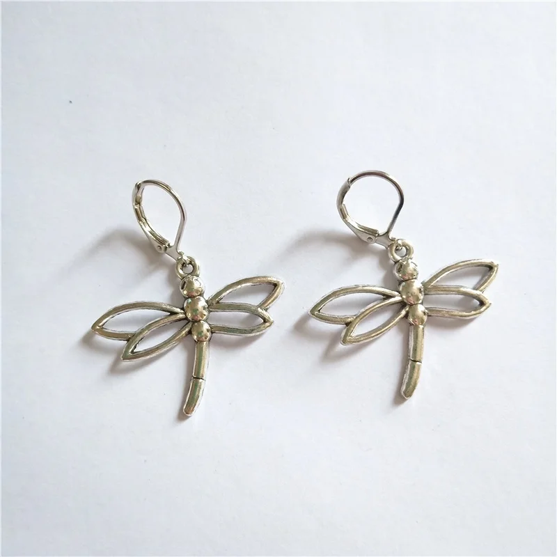 Dragonfly Leverback Earrings, Clip Earrings, Dragonfly Dangle Earrings, Geek Jewellery Quirky Earrings Beautiful Insect Jewelry