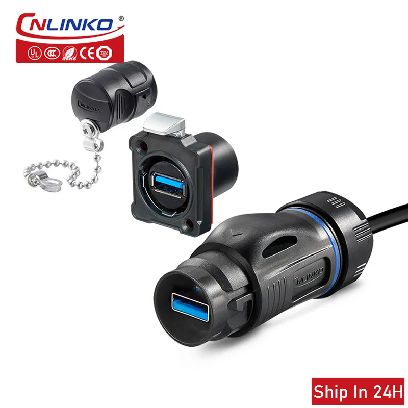 

Cnlinko BD24 Aviation Industry Data Connector USB 3.0, 0.5m Signal Waterproof Connector with Cable for Medical Education