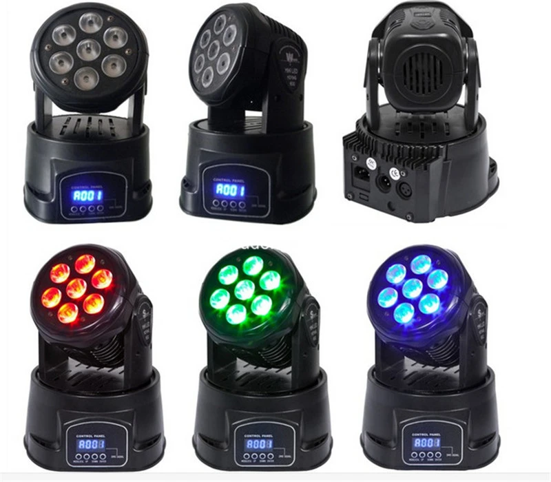 8pcs mini 7x10w led dj lights moving head wash 7 x 10 watts 4in1 rgbw led small moving head stage light