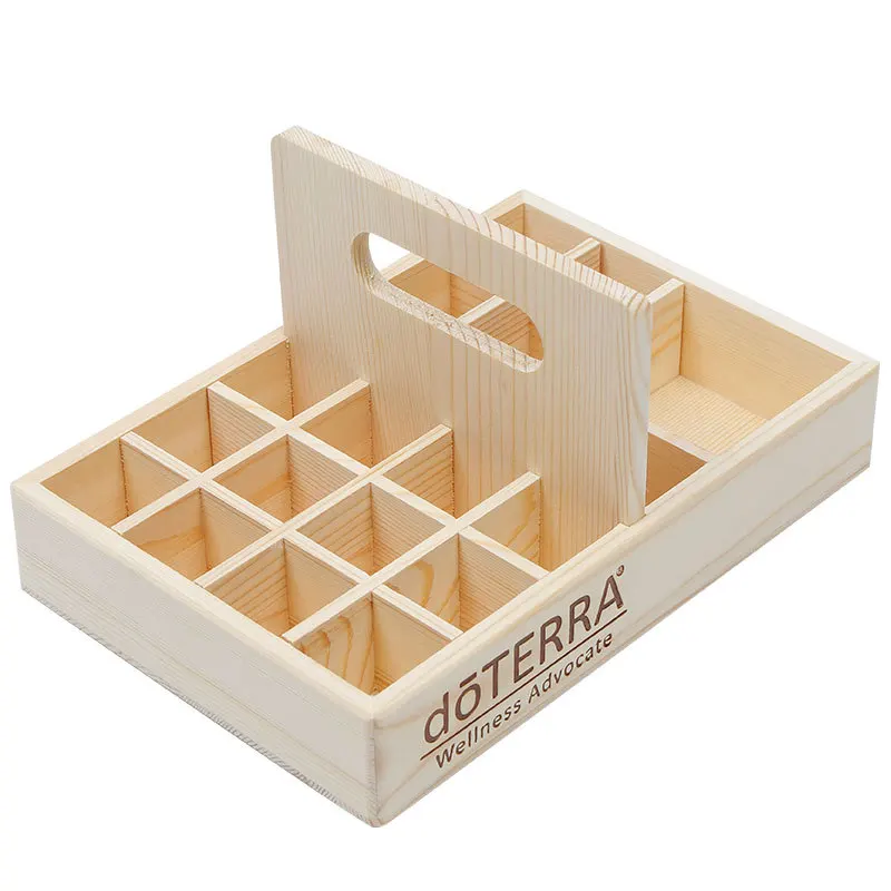 doTERRA Essential Oil Storage Box 25 Compartment Wooden Organizer