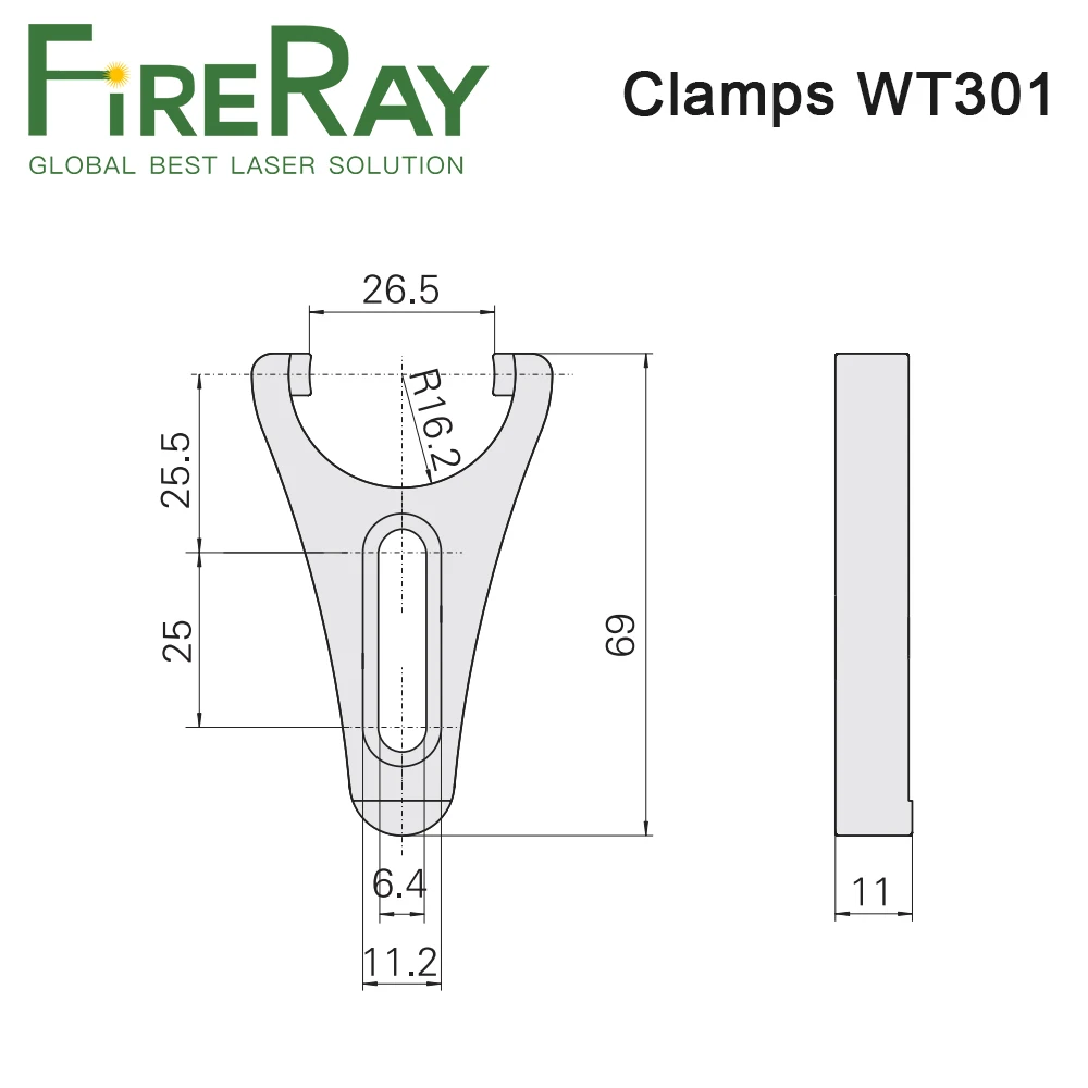 FireRay placas Base y abrazaderas poste soportes longitud 25mm