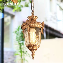 SANDIY Retro Chandelier Vintage Outdoor Ceiling Pendant Lamp Europe Hanging Light for Garden Porch Balcony Yard Street Lighting