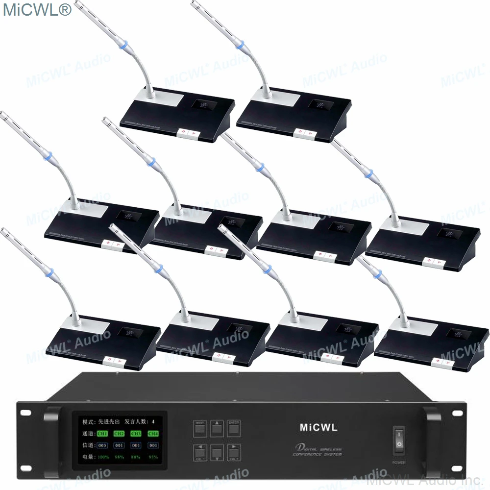 

100% Genuine MiCWL Digital Wireless Gooseneck Microphone Conference Audio Meeting Room System President Delegate A10M-A102