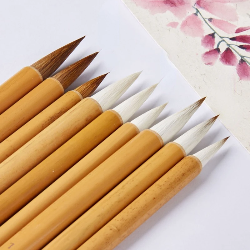 Painting Coloring Brush Pen Chinese White Cloud Painting Brushes Weasel Woolen Multiple Hair Calligraphy Brush Pen Tinta China