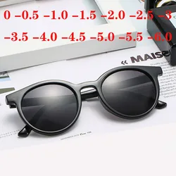 Anti-UV Round Finished Myopia Sunglasses Women Men Short Sighted Eye Glasses 0 -0.5 -1.0 -1.5 -2.0 -2.5 -3.0 -3.5 -4.0 -4.5 -6.0