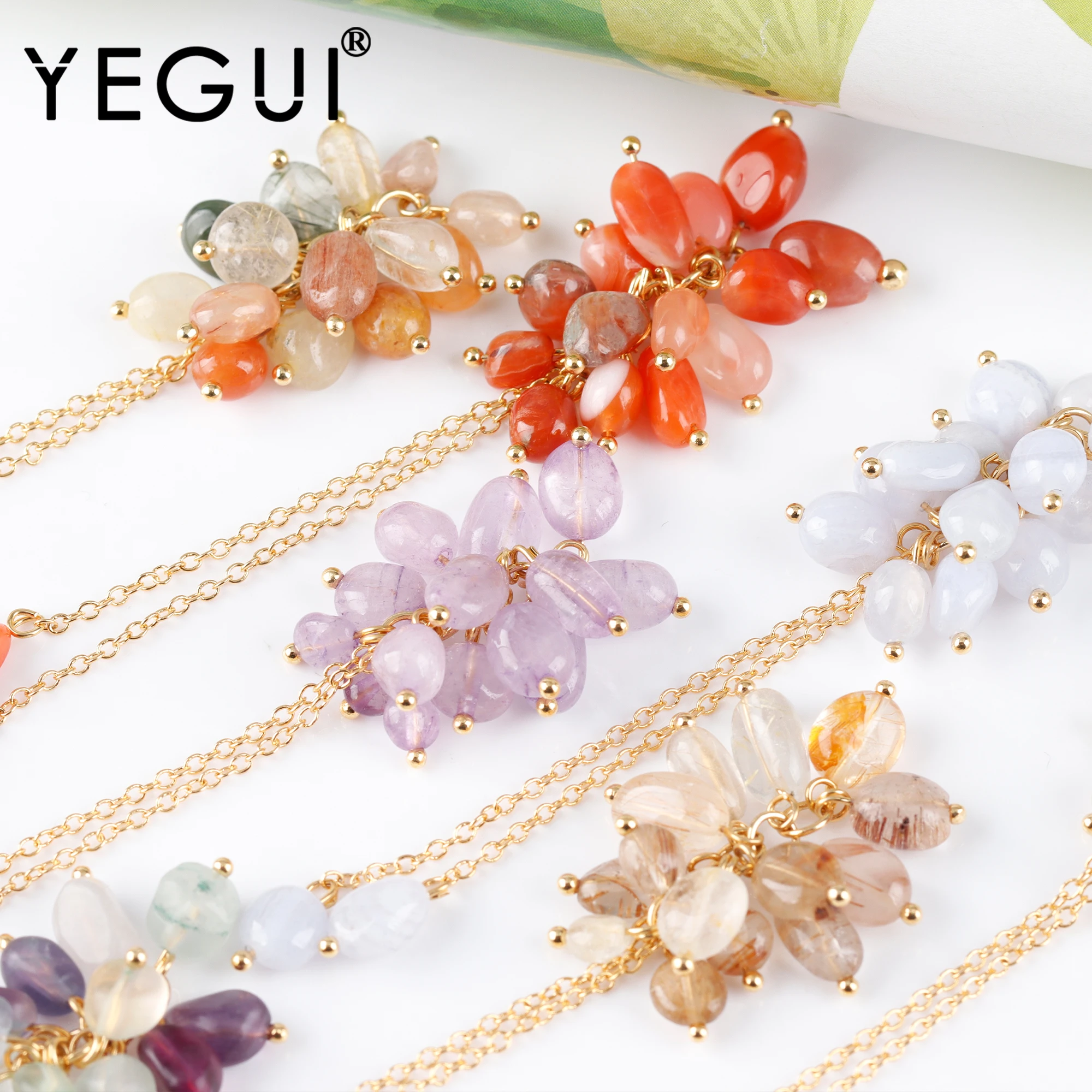 YEGUI MA18,jewelry accessories,ear chain,pass REACH,nickel free,18k gold plated,copper,natual stone,jewelry making,2pcs/lot