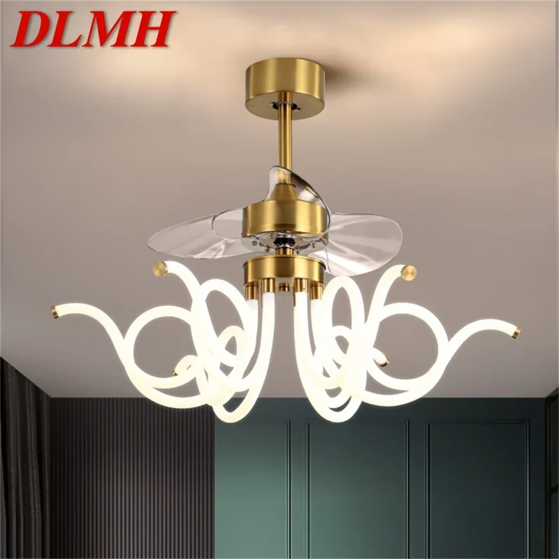 

DLMH Postmodern Ceiling Fan Light with Remote Control LED Contemporary Lighting for Home Dining Room