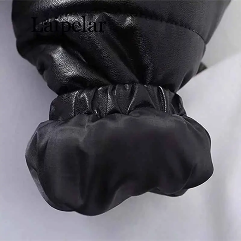 2019 Fashion Winter Short Parkas Women Faux leather Down cotton jacket Stand collar Thicken Students Cotton Coat
