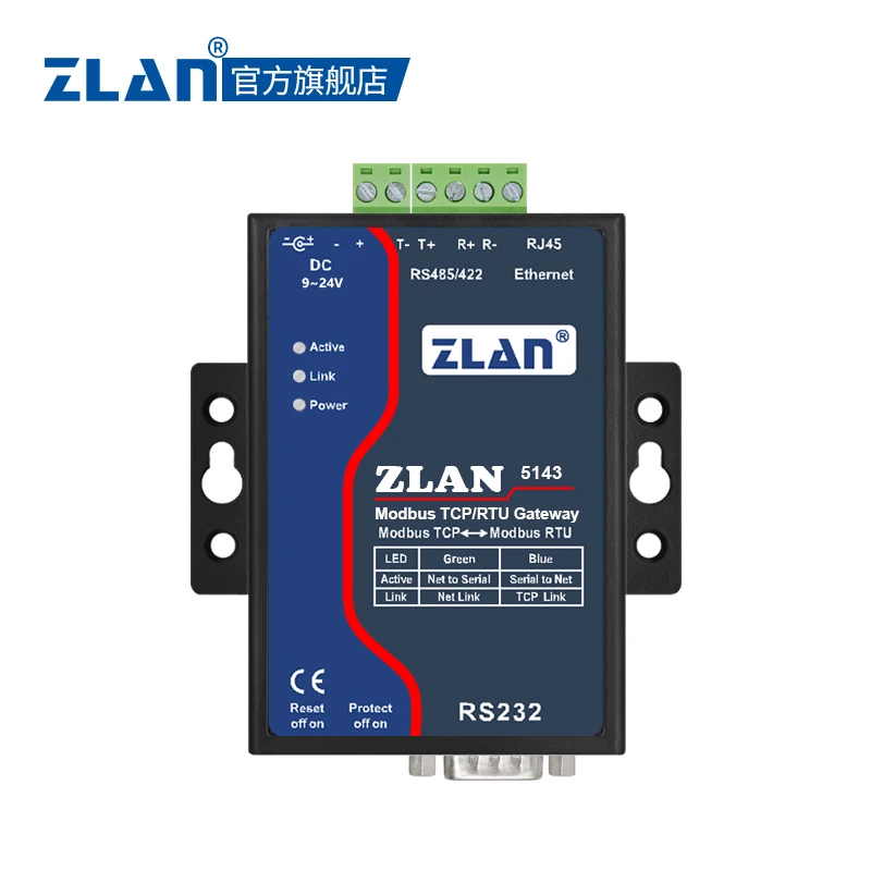 Gateway Modbus 485 a Server seriale-Ethernet trasferimenti ModbusRTU e ModbusTCP tra ZLAN5143