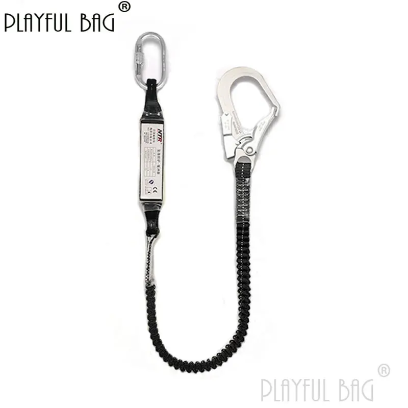 Playful bag Single hook elastic safety rope Steel hook With buffer bag High altitude equipment Anti-fall safety rope ZL169