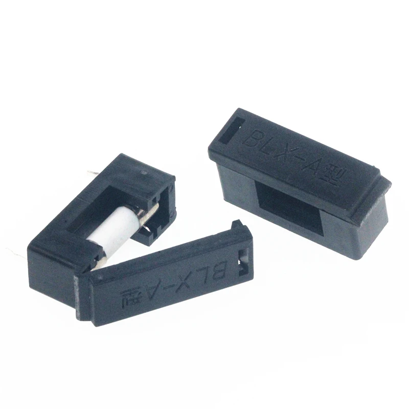 10pcs BLX-A 5 * 20MM With Lid Fuse Holder 5X20 Fuse Bracket Black Pitch about 23MM