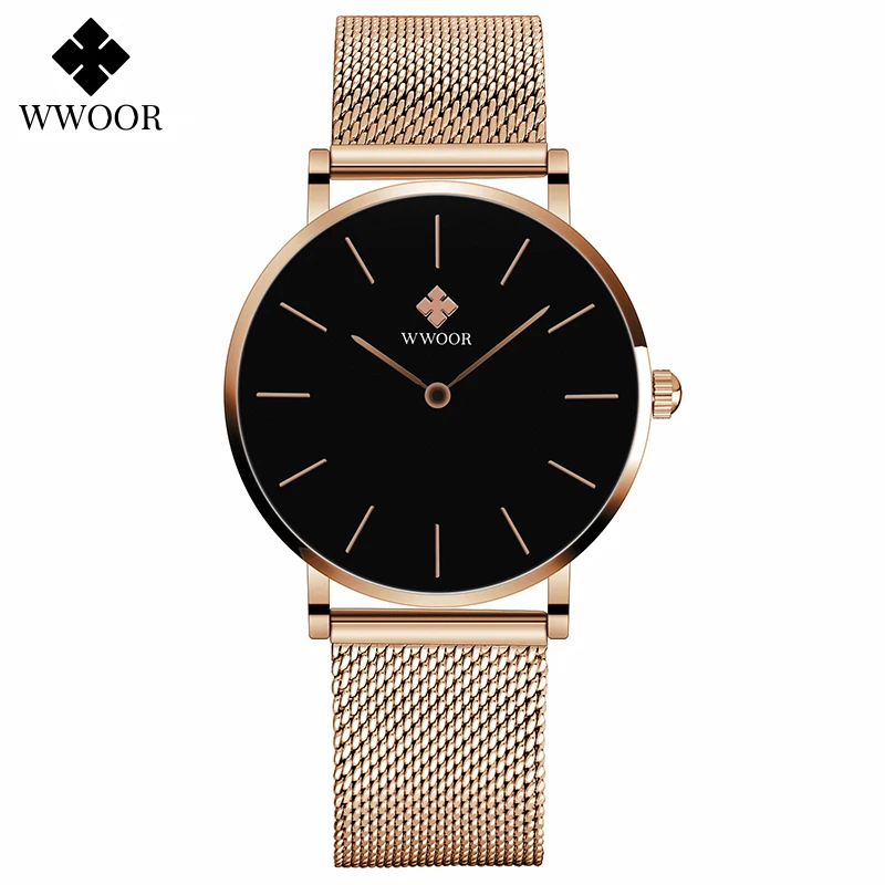 WWOOR Japanese Quartz Movement Woman's Watches Luxury Ladies Watch Stainless Steel Female Clock Women Waterproof Reloj Hombre