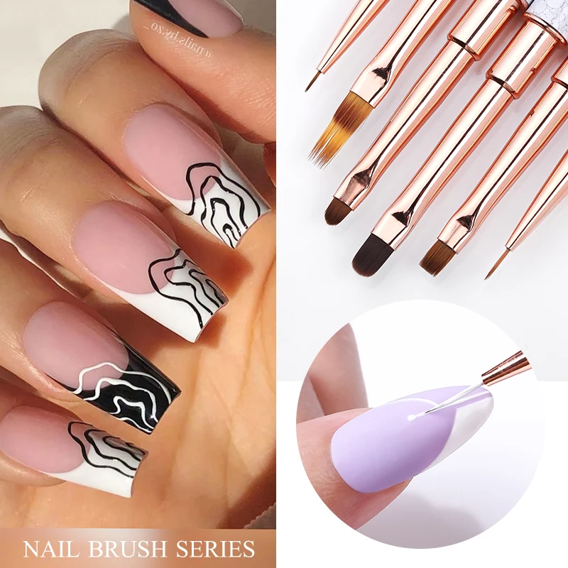 NICOLE DIARY Nail Art płyn do akrylu Powder Carving UV Gel Extension pędzel do malowania linie Liner pióro do rysowania narzędzia do Manicure