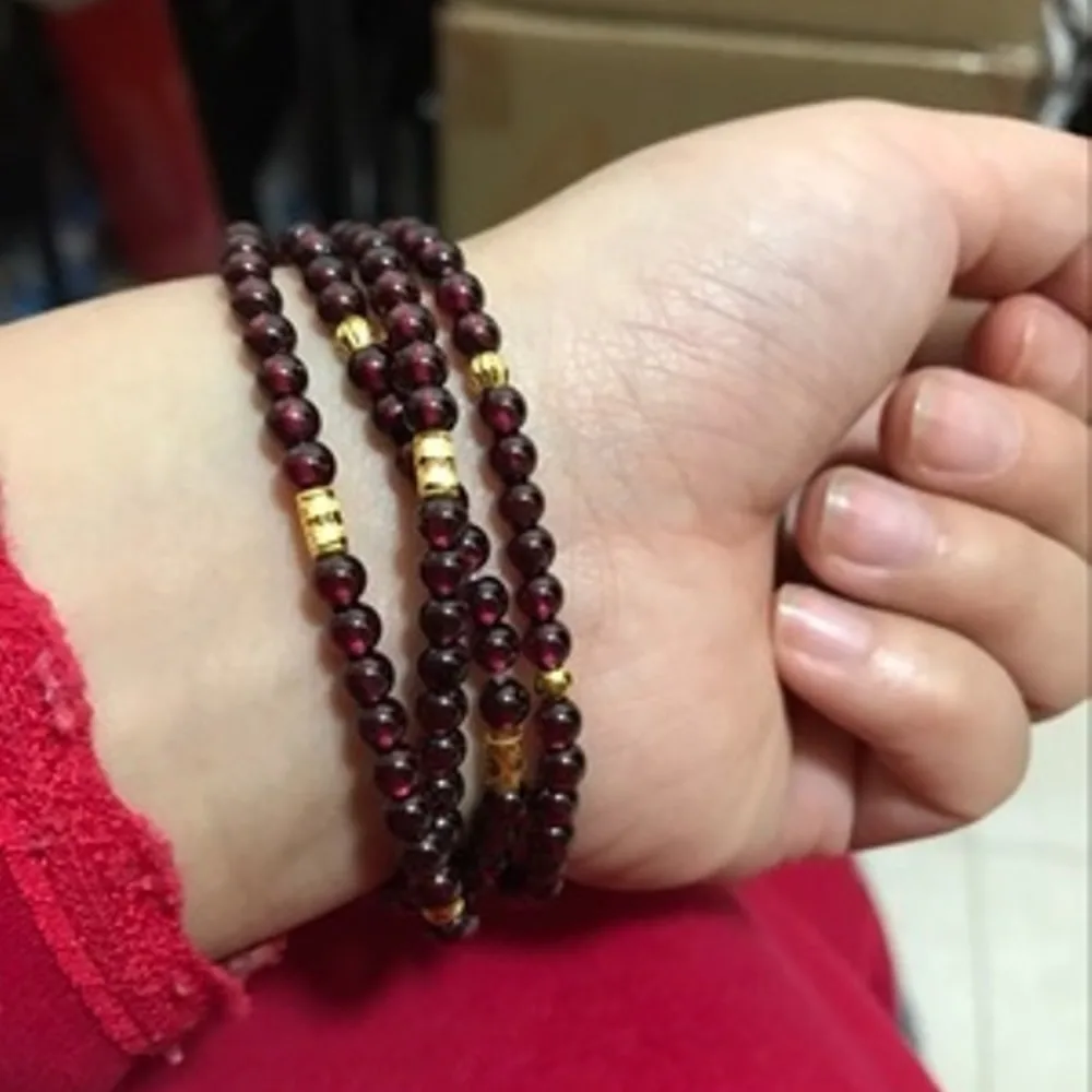 Pure 999 24K Yellow Gold 3D Bead DIY Bracelet Necklace Carved Round Tube Long Bead Pendant For Men Women