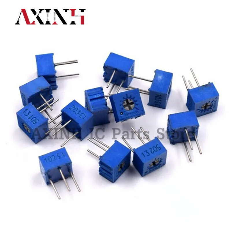 

13Values*5pcs 3362P Component Package13 Common Resistance Values Each 5 Potentiometer Package 3362 Adjustable Resistance Package