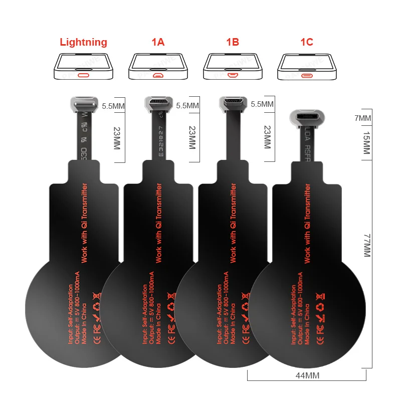 5 واط تشى شاحن لاسلكي استقبال TI شحن سريع ل البرق آيفون 5 5s 5C SE 6 6S 6Plus 7 7Plus مايكرو USB نوع-C الهواتف #2