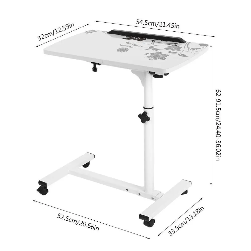 Removable Laptop Desk With Mute Pulley Liftable Desk Multi-purpose Bedside Table Storage Rack End Table Office furniture