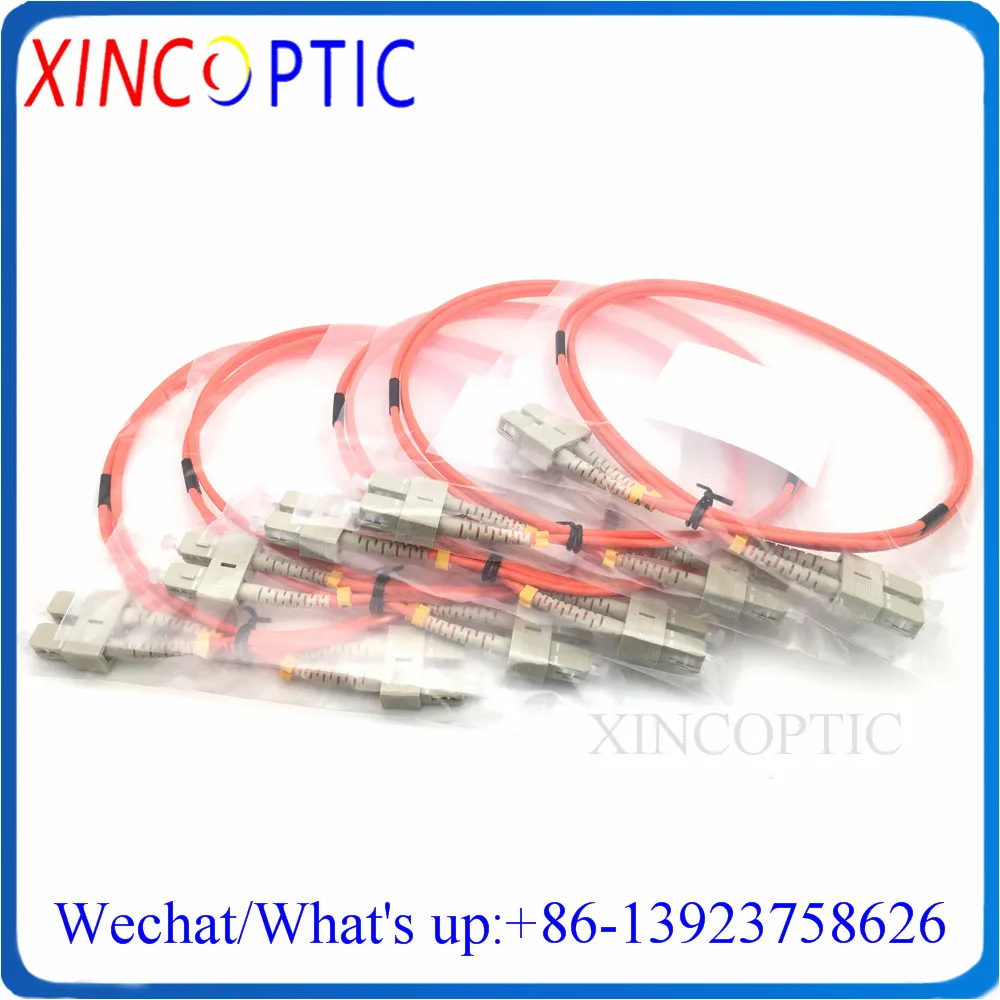 10Pcs MM,DX,1M,Orange LSZH,3.0mm,SC/UPC-SC/UPC Multi Mode OM1 OM2 Duplex Fiber Optical Patch Cord,SC-SC Fiber Cable Connector