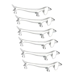 Hot Sale 6 Pcs Chopsticks Rest Little Dog Chopsticks Holder Dachshund Zinc Alloy fork Stand Spoon Tableware Rack Holder Tool