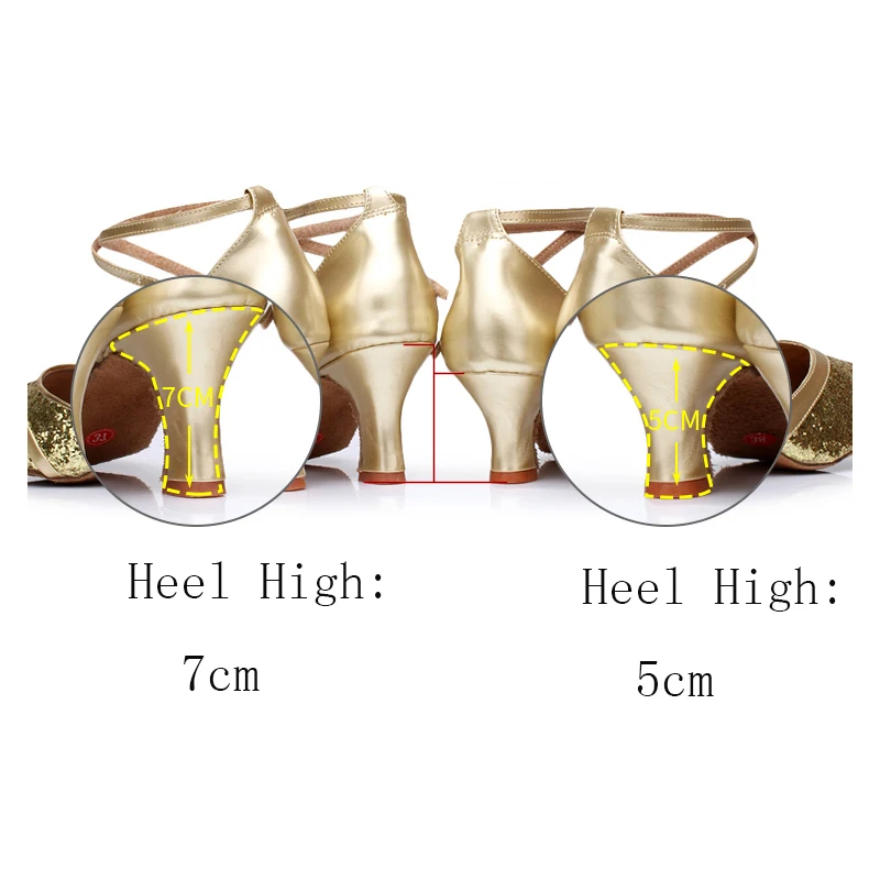 여아용 현대 탱고 댄스 슈즈, 무도회 살사 라틴 댄스 슈즈, 여성 하이힐, T 스트랩, 실내 댄스 슈즈, 블링, 5 cm, 7cm