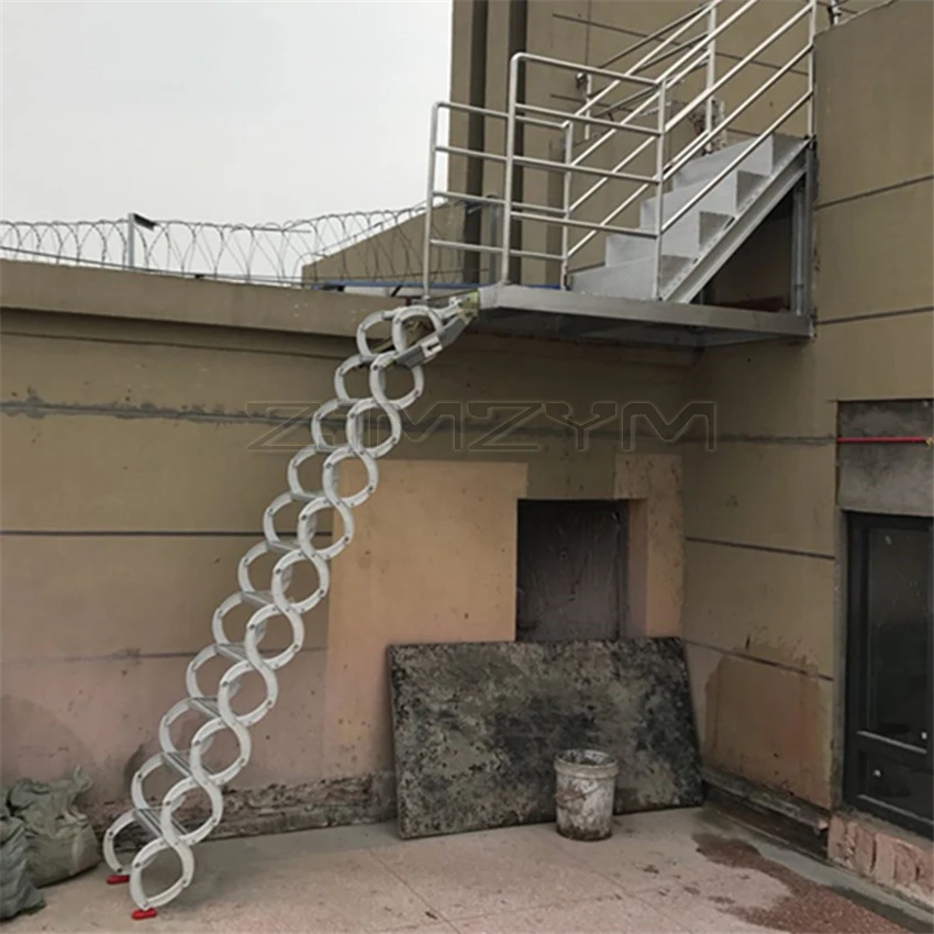 Upturn Type Attic Telescopic Stairs Household Wall Mounted Folding Ladder Retractable Stairs Hidden Ladder 260-500kg 0-3 Meters