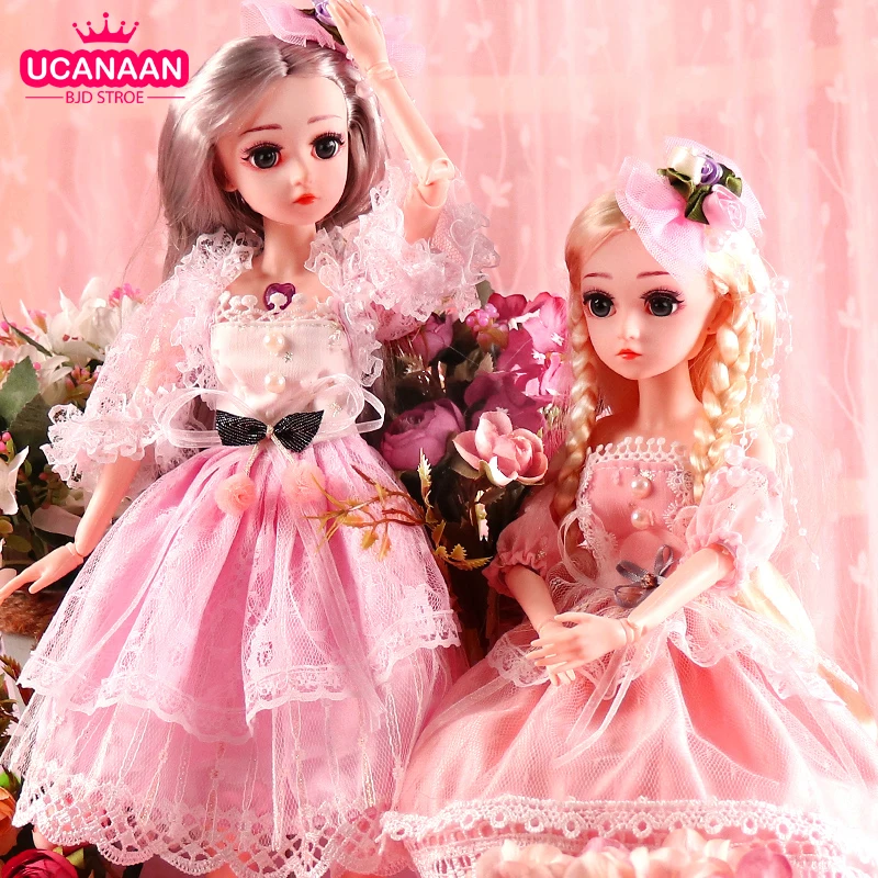 UCanaan 1/4 BJD SD Doll 18inch 18 Ball Jointed Dolls With Clothes Shoes Wig Hair Makeup Best Gift For Girls