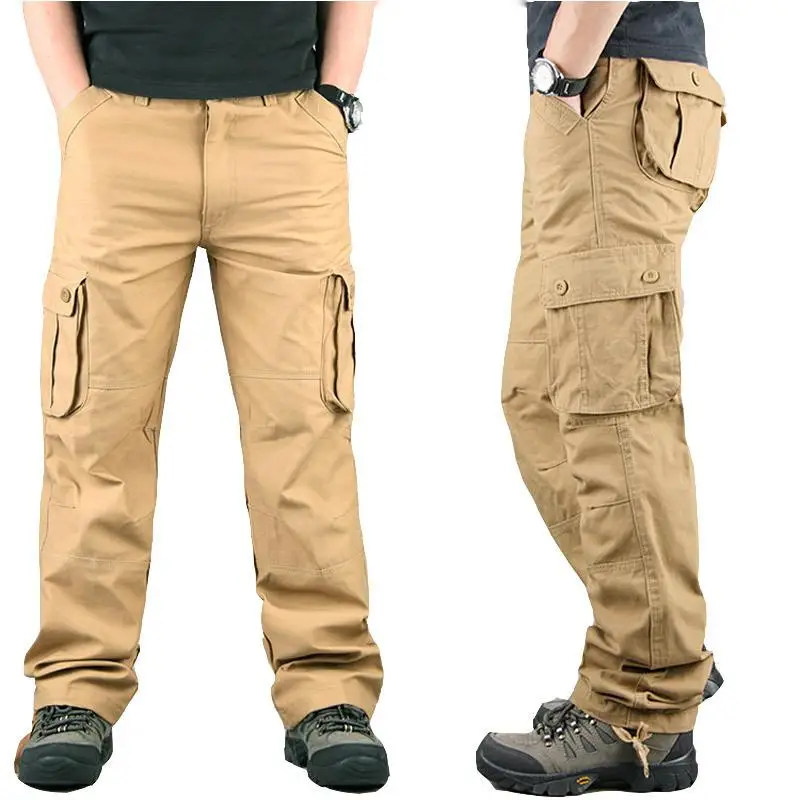 Monos multibolsillos para hombre, pantalones holgados, ropa utilitaria para exteriores, mono camuflado, pantalones Cargo deportivos, pantalones de trabajo